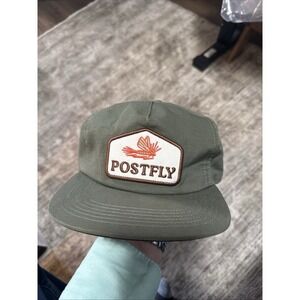 Postfly PF Lucky Fishing Hat Men SnapBack Performance Cap Rifle Green, NWT